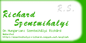 richard szentmihalyi business card