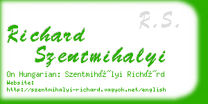 richard szentmihalyi business card